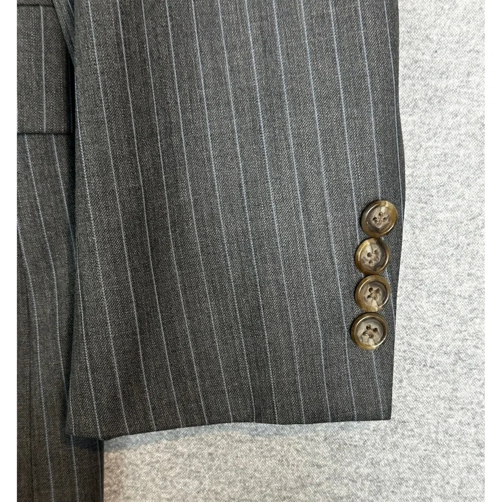 Brooks Brothers 346 Stretch Blazer 42R Charcoal Gray Pinstripe Wool Lycra